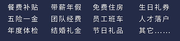 美迪西員工福利：餐費補貼、五險一金、年度體檢、帶薪年假、團(tuán)隊經(jīng)費、結(jié)婚禮金、免費住房、員工班車、節(jié)日禮品、生日禮券、人才落戶、其它……