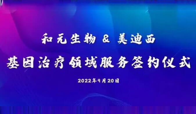 【美·記聞】攜手賦能基因治療，和元生物與美迪西達(dá)成戰(zhàn)略合作